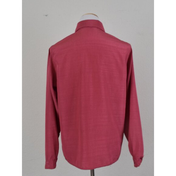 Vintage 80s Polyester Rouge Pink Blouse‎ - Picture 4 of 9